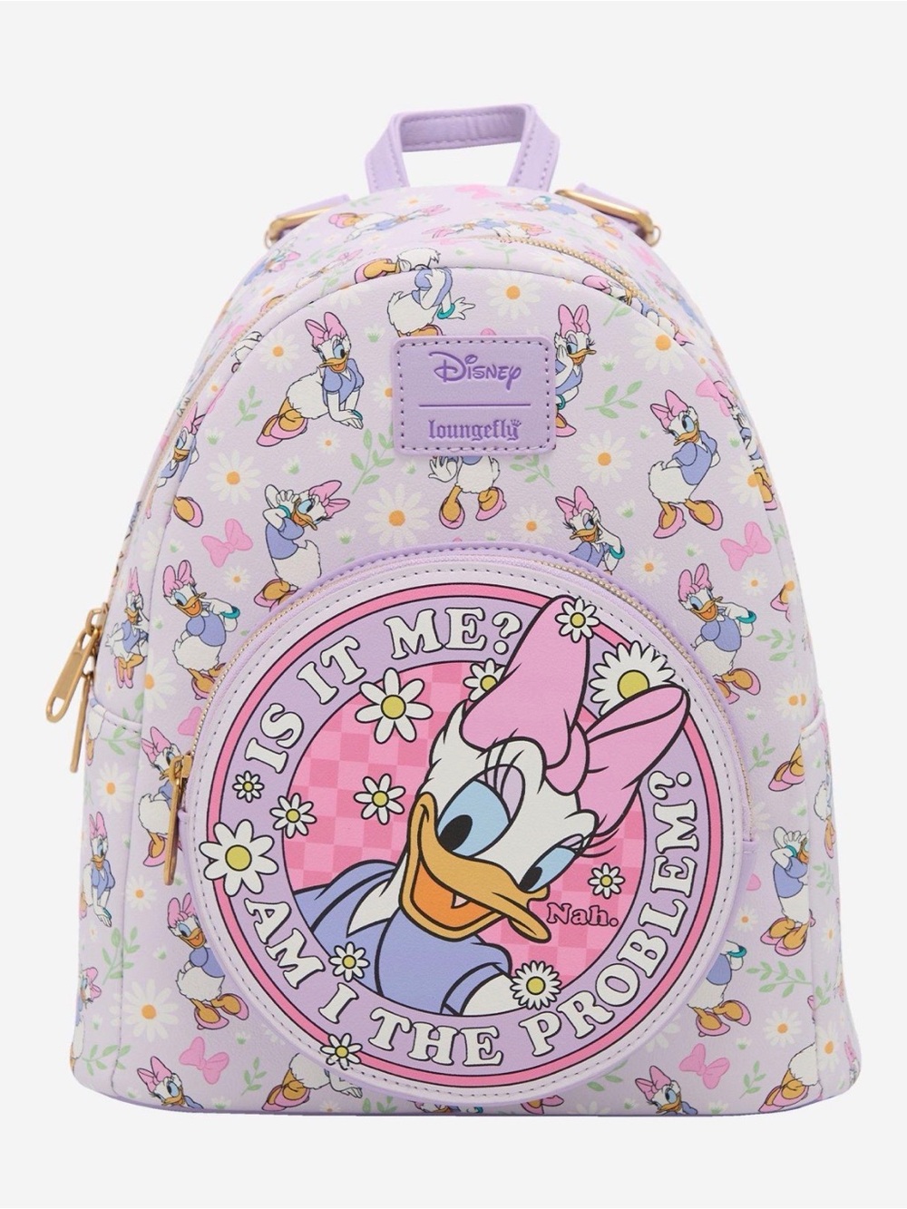 New Loungefly Disney Daisy Duck Am I The Problem? Mini Backpack